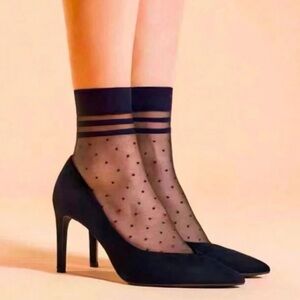 Black Sheer Polka Dot Socks
